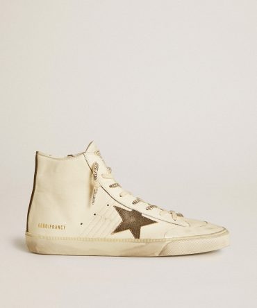 Francy Penstar in nappa with black suede star and cotton heel tab