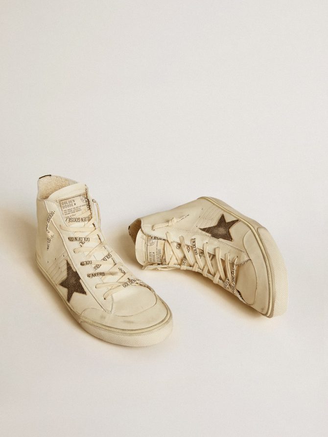 Francy Penstar in nappa with black suede star and cotton heel tab - Image 2