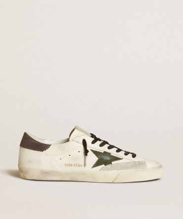 Men’s Super-Star in nappa with green leather star and gray leather heel tab