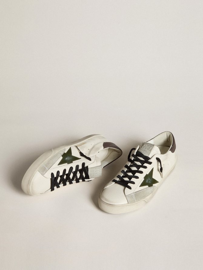 Men’s Super-Star in nappa with green leather star and gray leather heel tab - Image 2