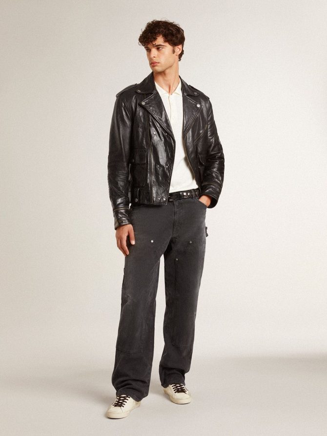 Men’s Super-Star in nappa with green leather star and gray leather heel tab - Image 6