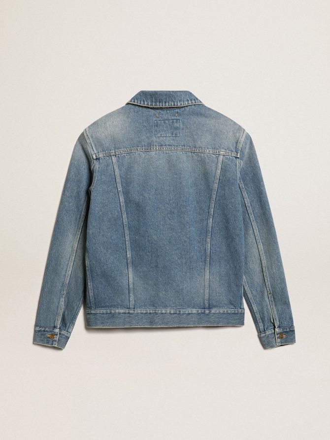 Men’s denim jacket with medium wash - Image 6