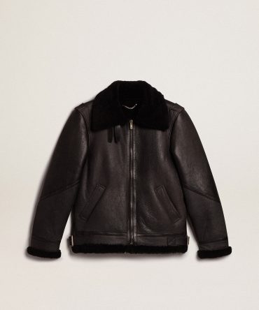 Black sheepskin jacket
