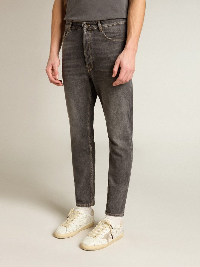 Men’s black jeans with printed pocket - Image 2