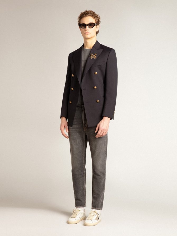 Men’s black jeans with printed pocket - Image 3