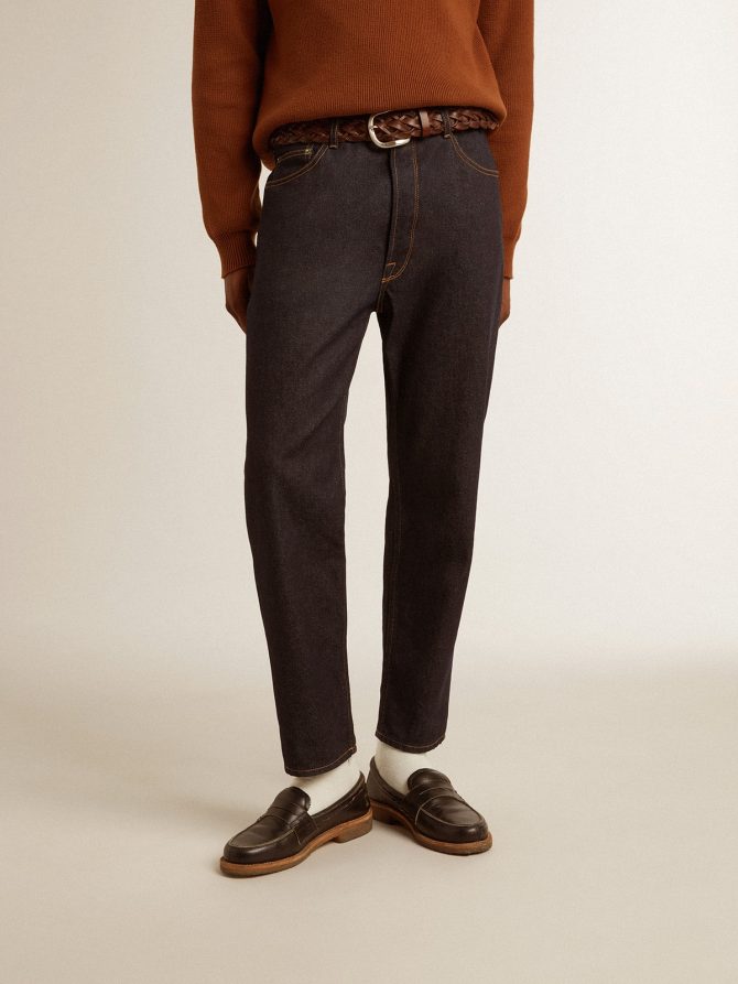 Men’s dark blue jeans in one-wash denim - Image 3