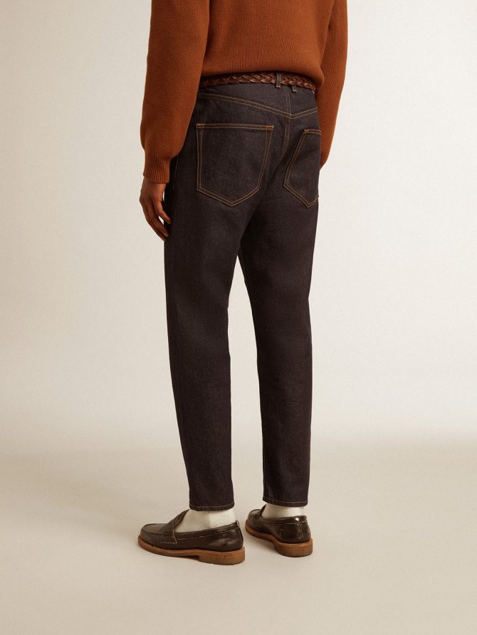 Men’s dark blue jeans in one-wash denim - Image 5