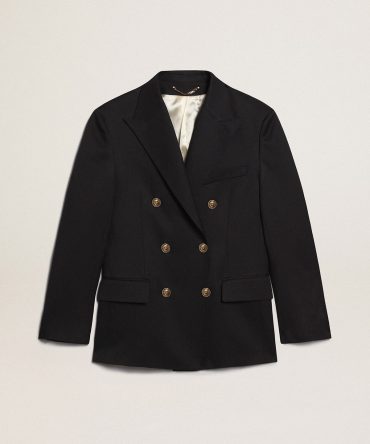 Men’s double-breasted blazer in dark blue