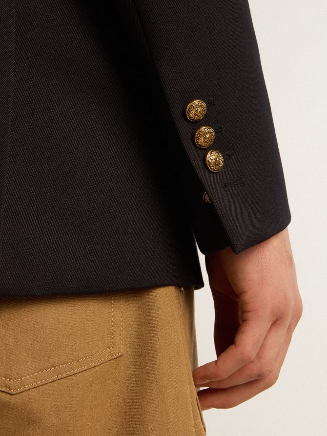 Men’s double-breasted blazer in dark blue - Image 5