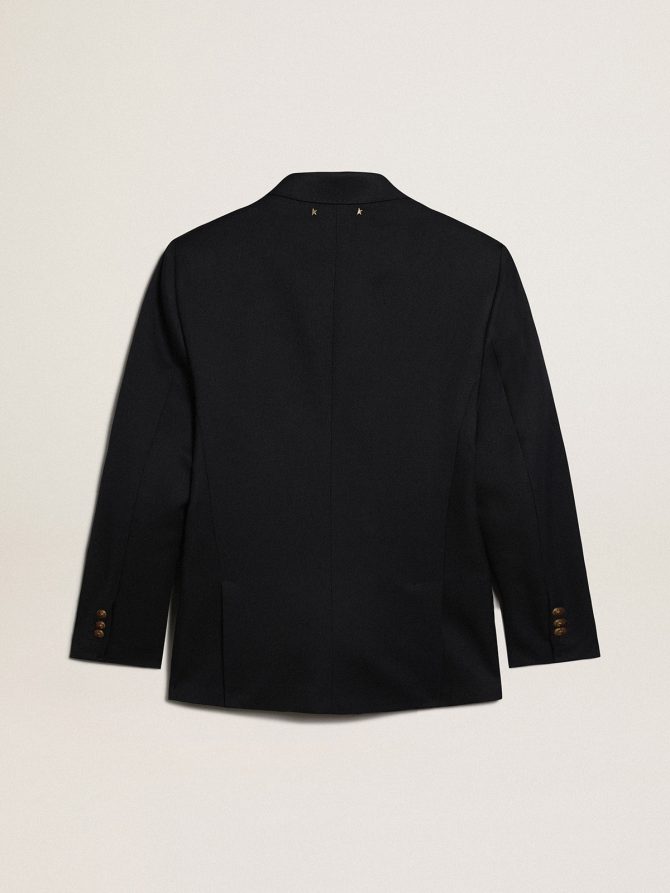 Men’s double-breasted blazer in dark blue - Image 6