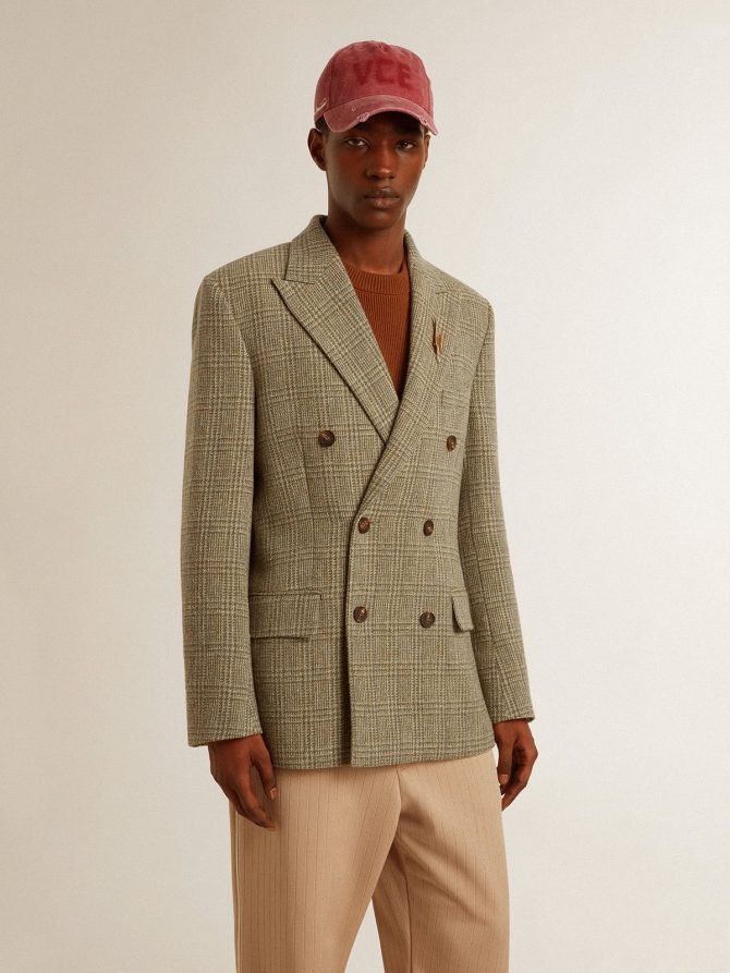 Men’s double-breasted blazer in Shetland wool - Image 3