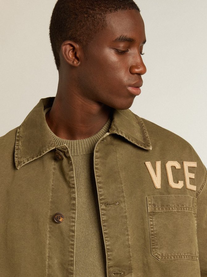 Men’s round-neck sweater in cotton with logo on the back - Image 2