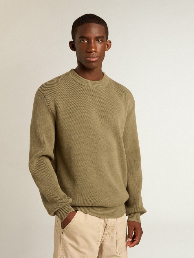 Men’s round-neck sweater in cotton with logo on the back - Image 5