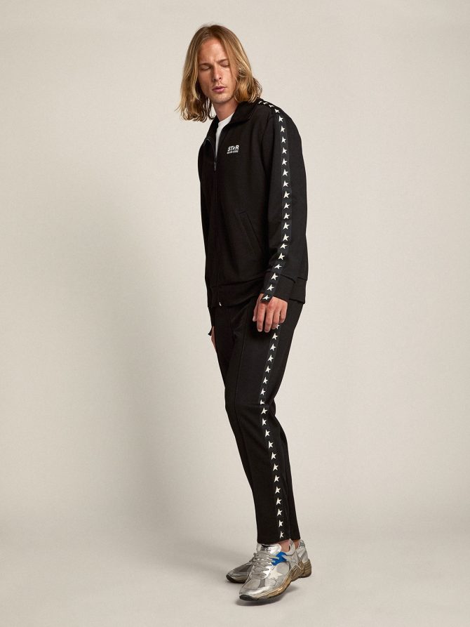 Men’s black joggers with white stars on the sides - Image 3
