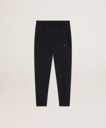 Men’s black joggers with star on the front