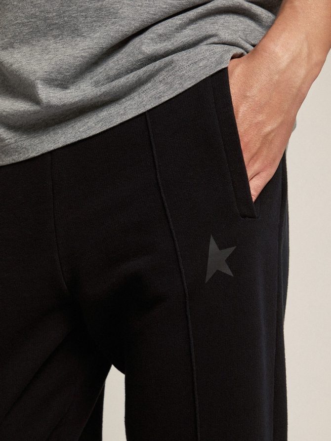 Men’s black joggers with star on the front - Image 2