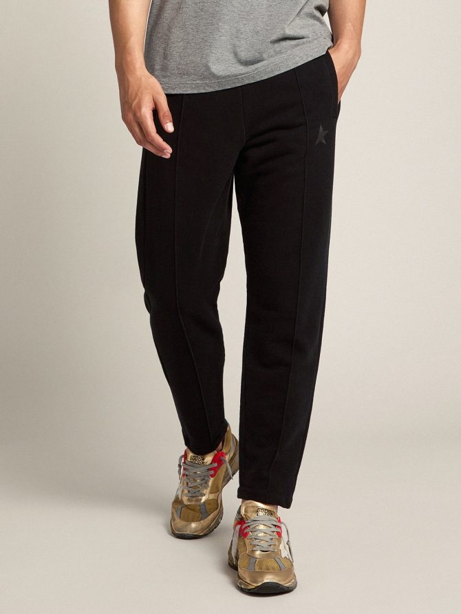 Men’s black joggers with star on the front - Image 3