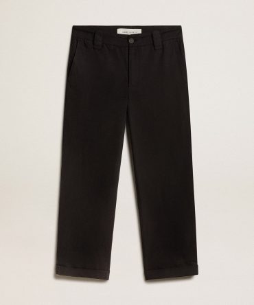 Men’s black cotton chinos