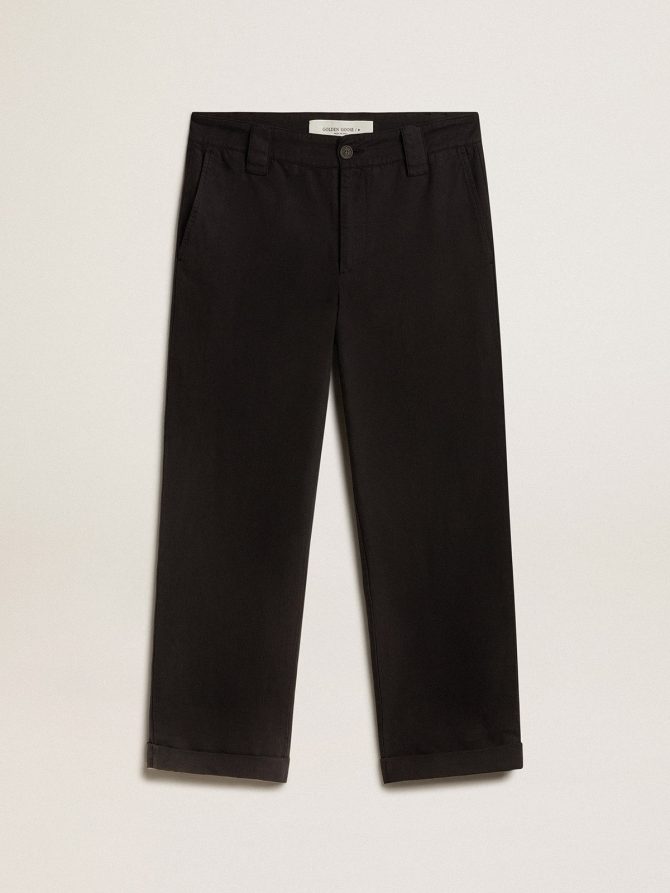 Men’s black cotton chinos