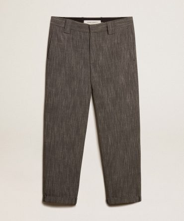 Men’s chinos in gray melange wool blend