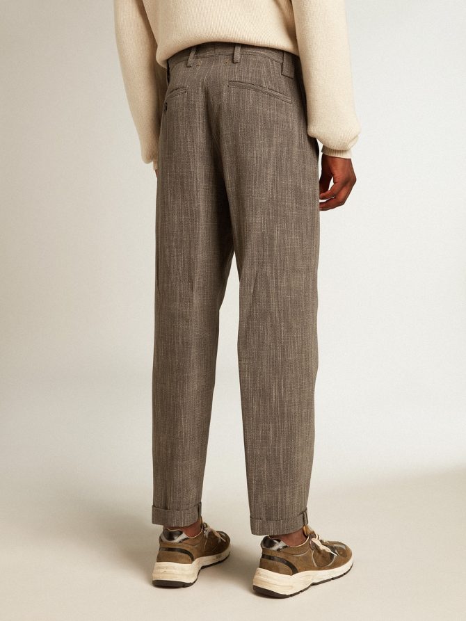 Men’s chinos in gray melange wool blend - Image 4