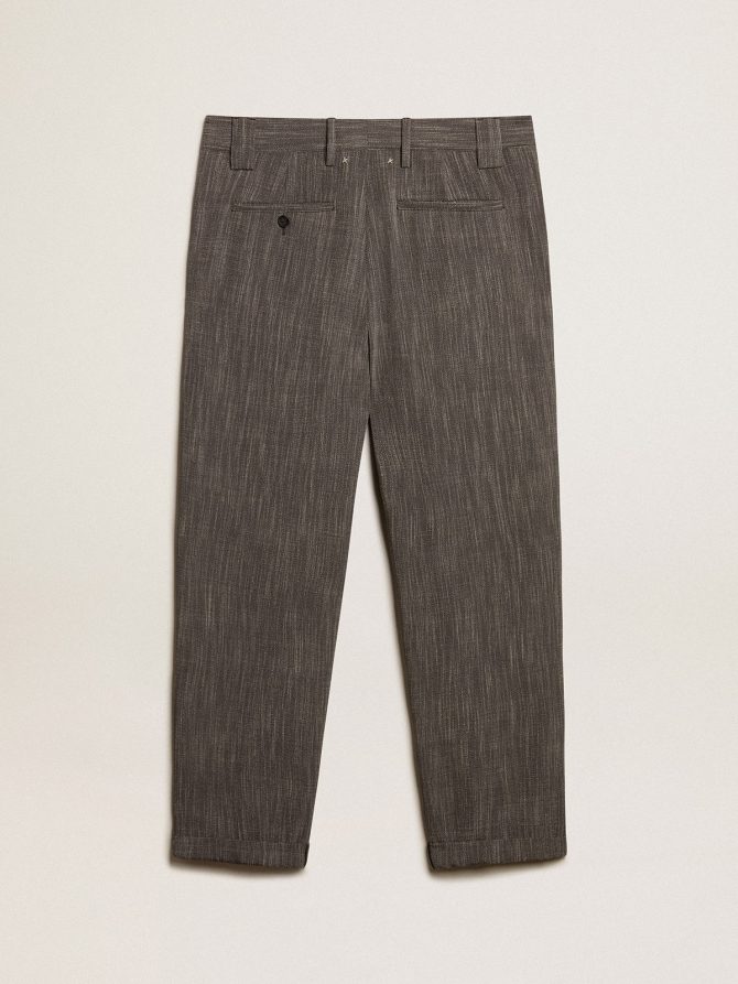 Men’s chinos in gray melange wool blend - Image 5