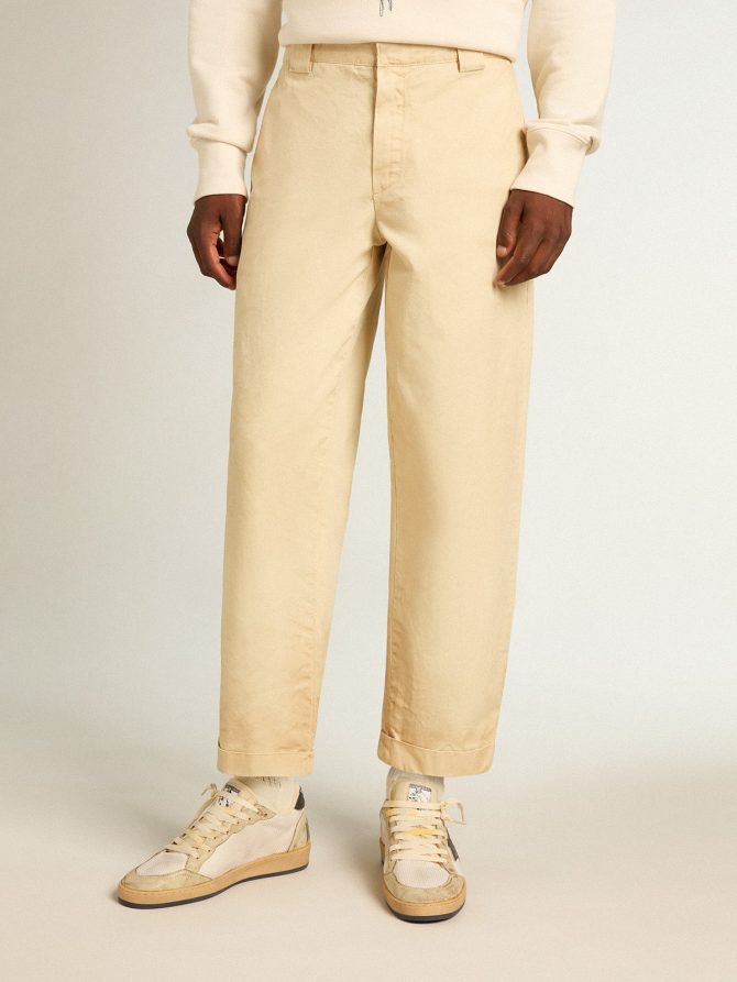 Ecru-colored cotton chinos - Image 2