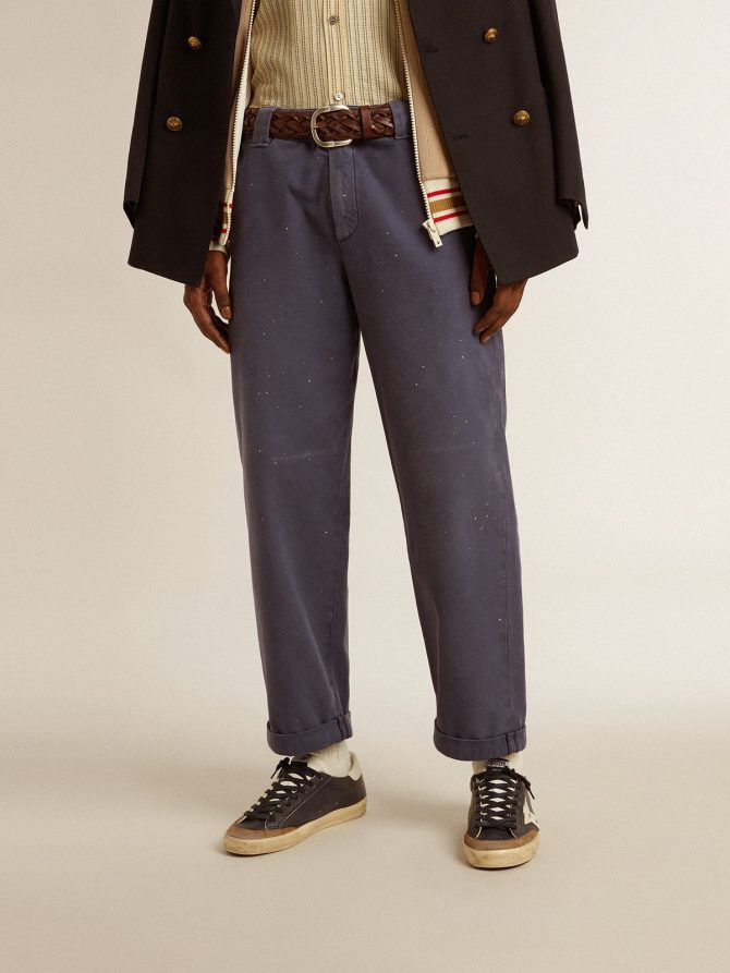 Men’s chinos in blue with a lived-in effect - Image 2
