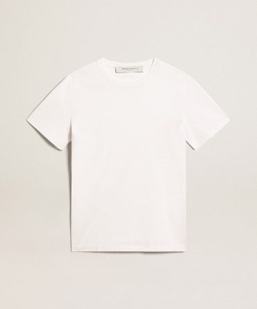 Men’s white T-shirt with distressed treatment