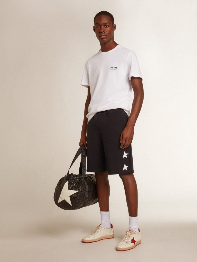 Men’s white T-shirt with dark blue star on the back - Image 3
