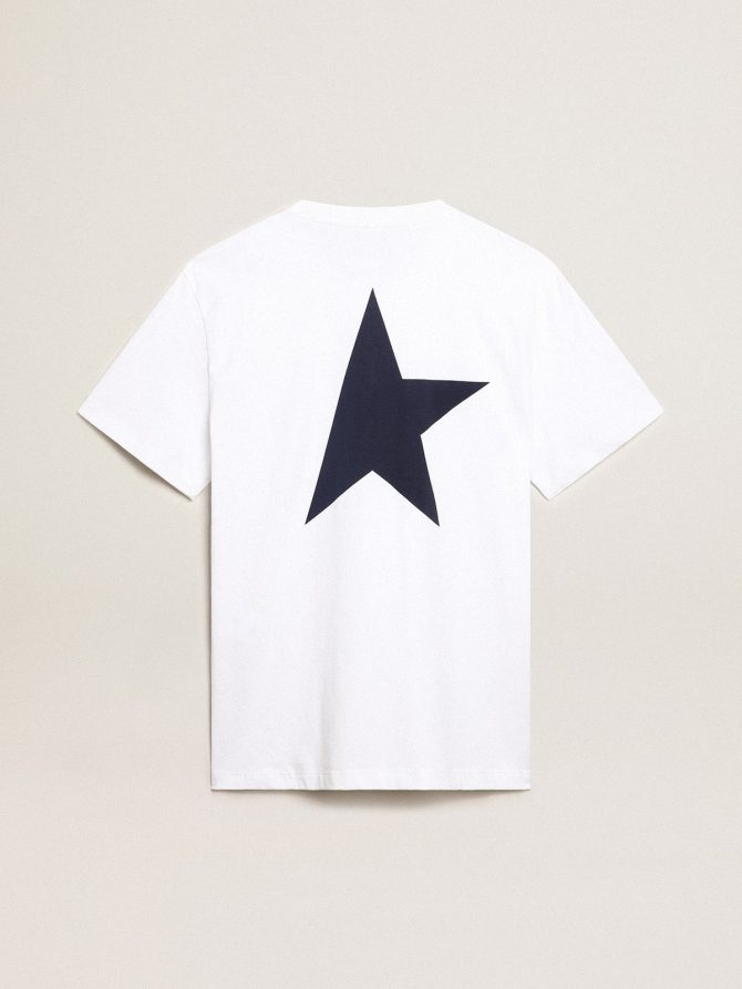 Men’s white T-shirt with dark blue star on the back - Image 5