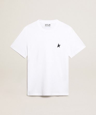 Men’s white T-shirt with dark blue star on the front