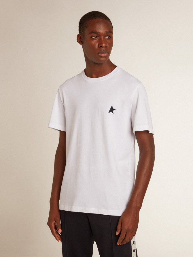Men’s white T-shirt with dark blue star on the front - Image 5