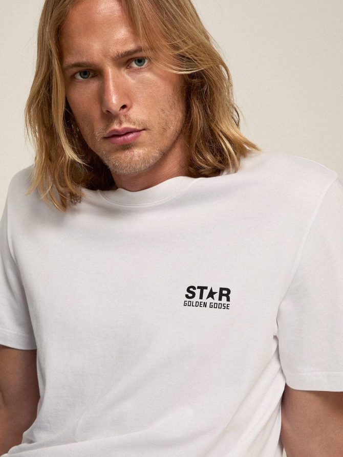 White Star Collection T-shirt with contrasting black logo and star - Image 2