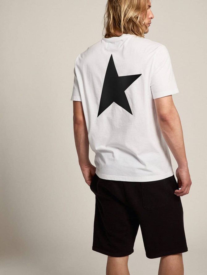 White Star Collection T-shirt with contrasting black logo and star - Image 5