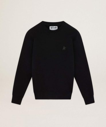 Black Archibald Star Collection sweatshirt with tone-on-tone star on the front