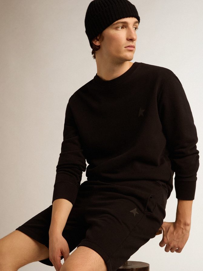 Black Archibald Star Collection sweatshirt with tone-on-tone star on the front - Image 2