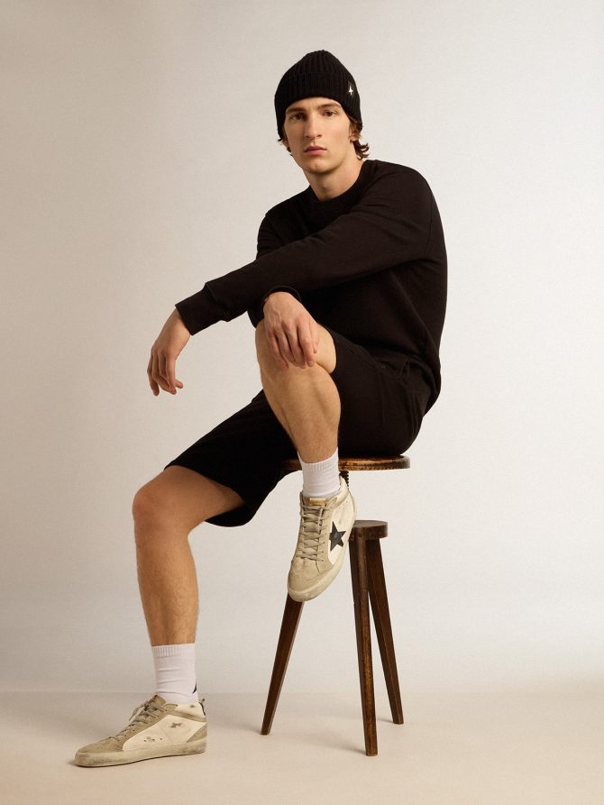 Black Archibald Star Collection sweatshirt with tone-on-tone star on the front - Image 3