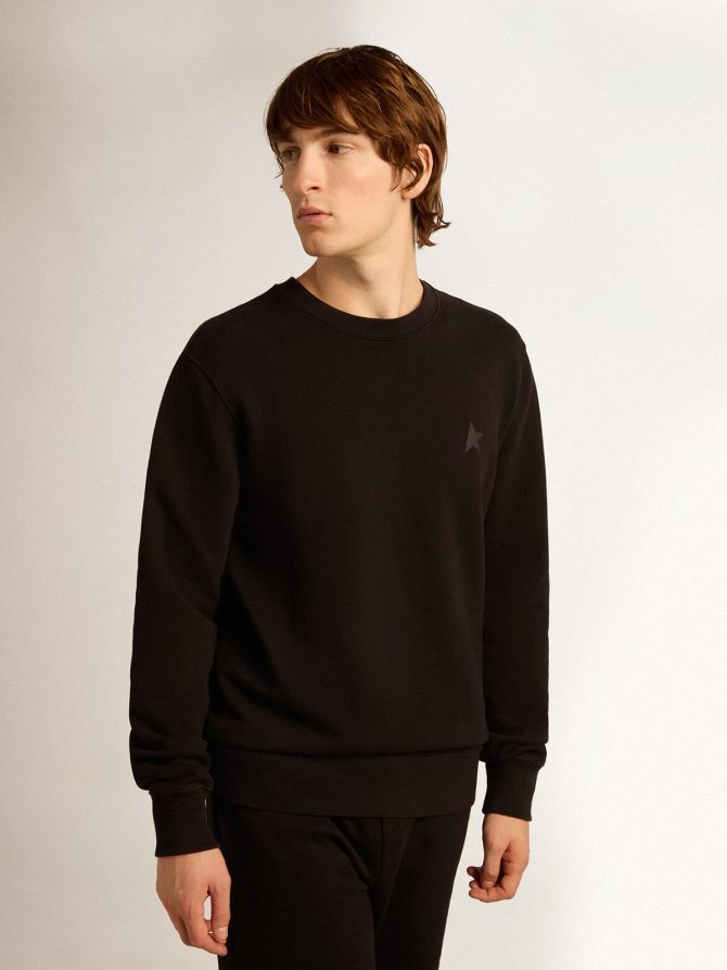 Black Archibald Star Collection sweatshirt with tone-on-tone star on the front - Image 5