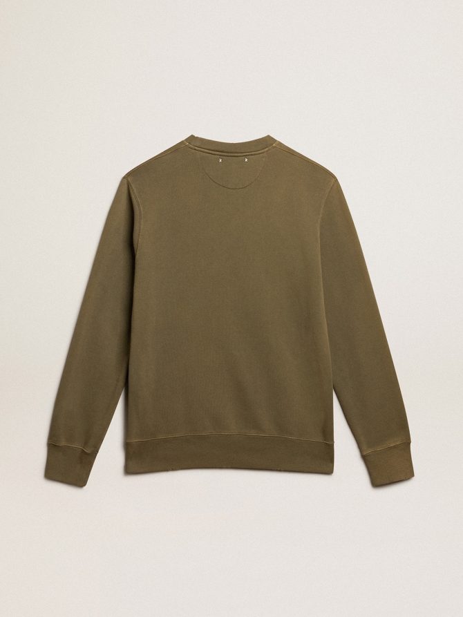 Men’s olive green sweatshirt with Golden lettering - Image 5