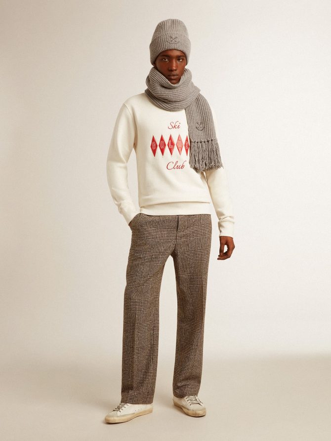 Men’s cotton crew-neck sweatshirt with embroidered lettering - Image 4