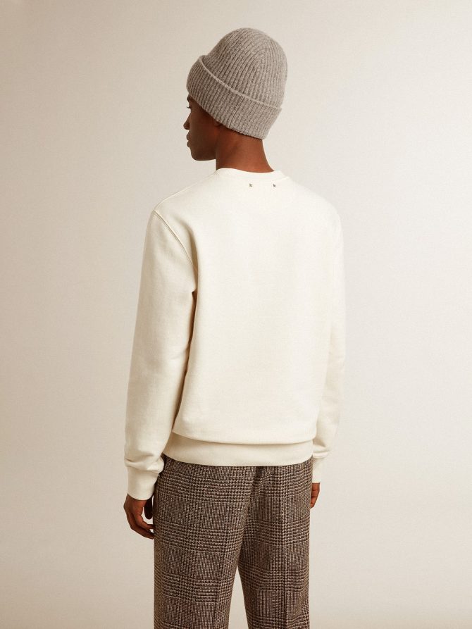 Men’s cotton crew-neck sweatshirt with embroidered lettering - Image 5