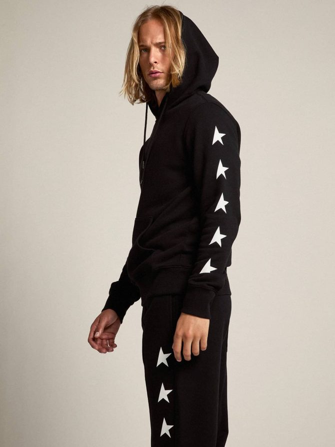 Black Alighiero Star Collection sweatshirt with contrasting white stars - Image 3