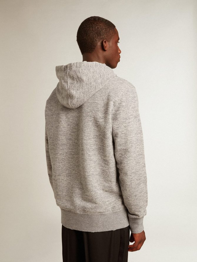 Gray hooded sweatshirt with front pocket - Image 4