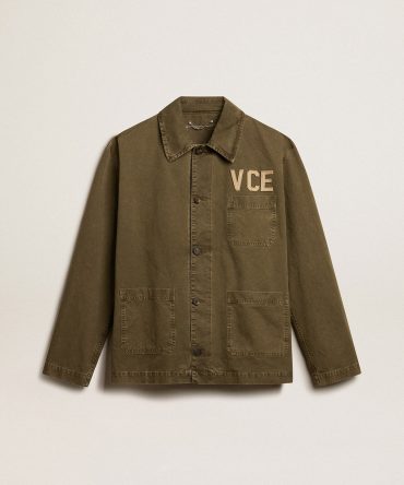 Men’s olive-colored cotton shirt