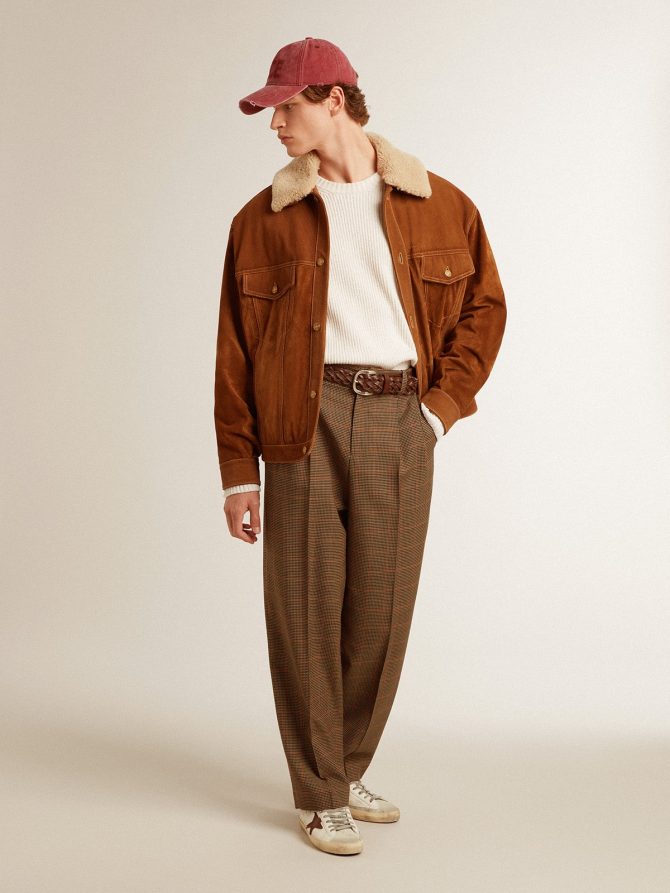Men’s crew-neck sweater in worn white ribbed wool - Image 3