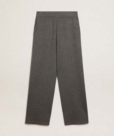 Men’s gray melange cashmere blend joggers