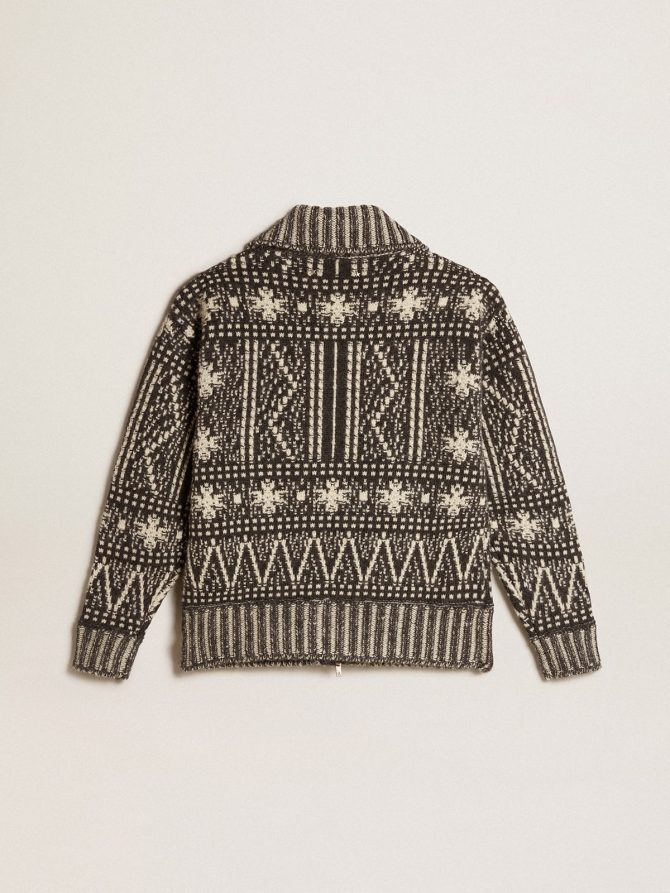 Cardigan with dark gray Fair Isle pattern - Image 5