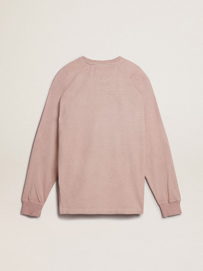 Powder-pink T-shirt with white lettering on the front - Image 2