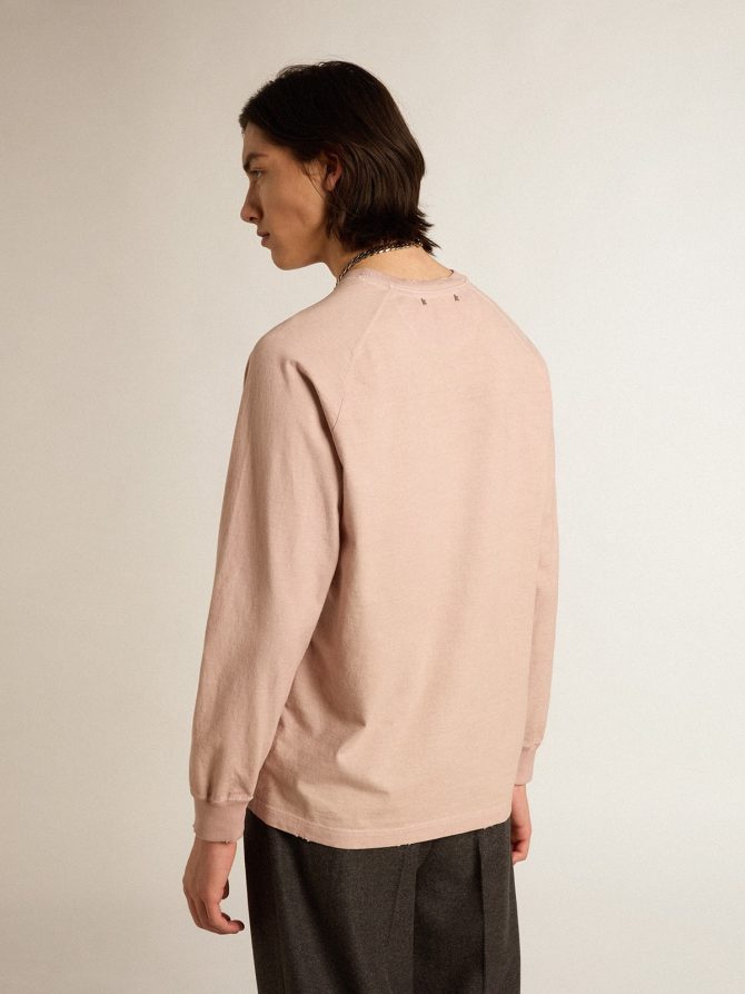 Powder-pink T-shirt with white lettering on the front - Image 5